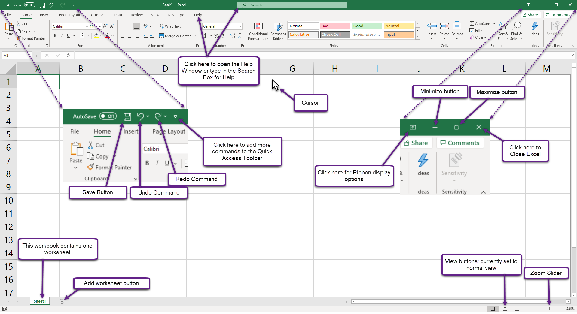 Figure 1.3 Blank Workbook