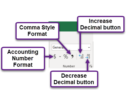 Figure 1.33 Number Group of Commands