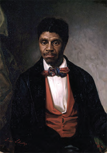 A portrait of Dred Scott by Louis Schultze painted in 1888. The painting is in color.