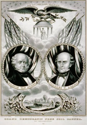 A campaign poster produced by the Free Soil Party for the campaign of Martin Van Buren for President. It depicts Martin Van Buren and his running mate for Vice President, Charles Adams.