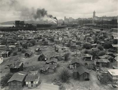 Aerial view of Hooverville, Seattle