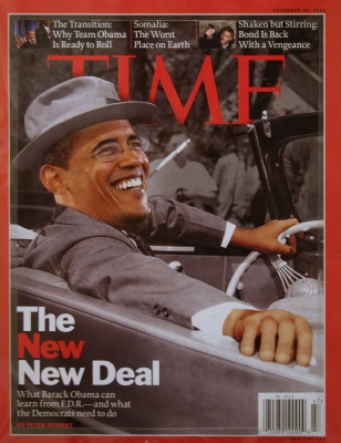 Time Magazine cover depicting Obama as a modern day FDR, November 2008.