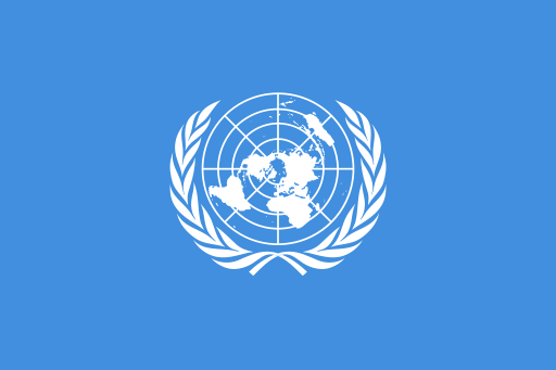 United Nations flag.