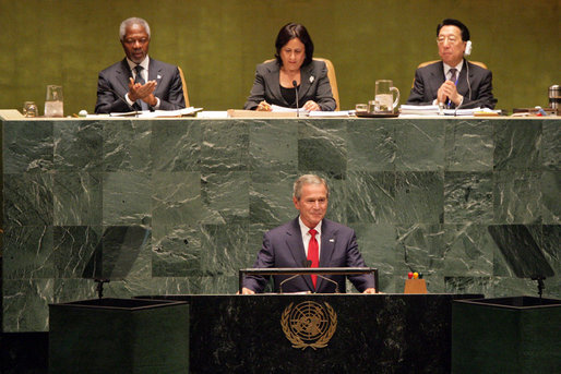 George W. Bush addresses the United nations Sept. 19 2006