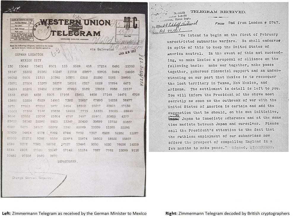 This is the original text of the Zimmermann Telegram.